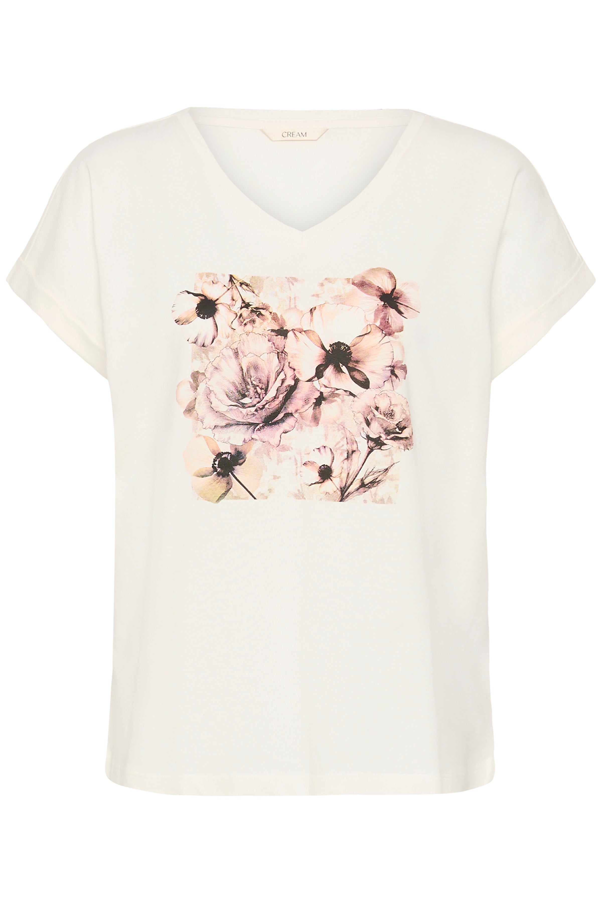 Ying T-Shirt by Cream - Beige Flower