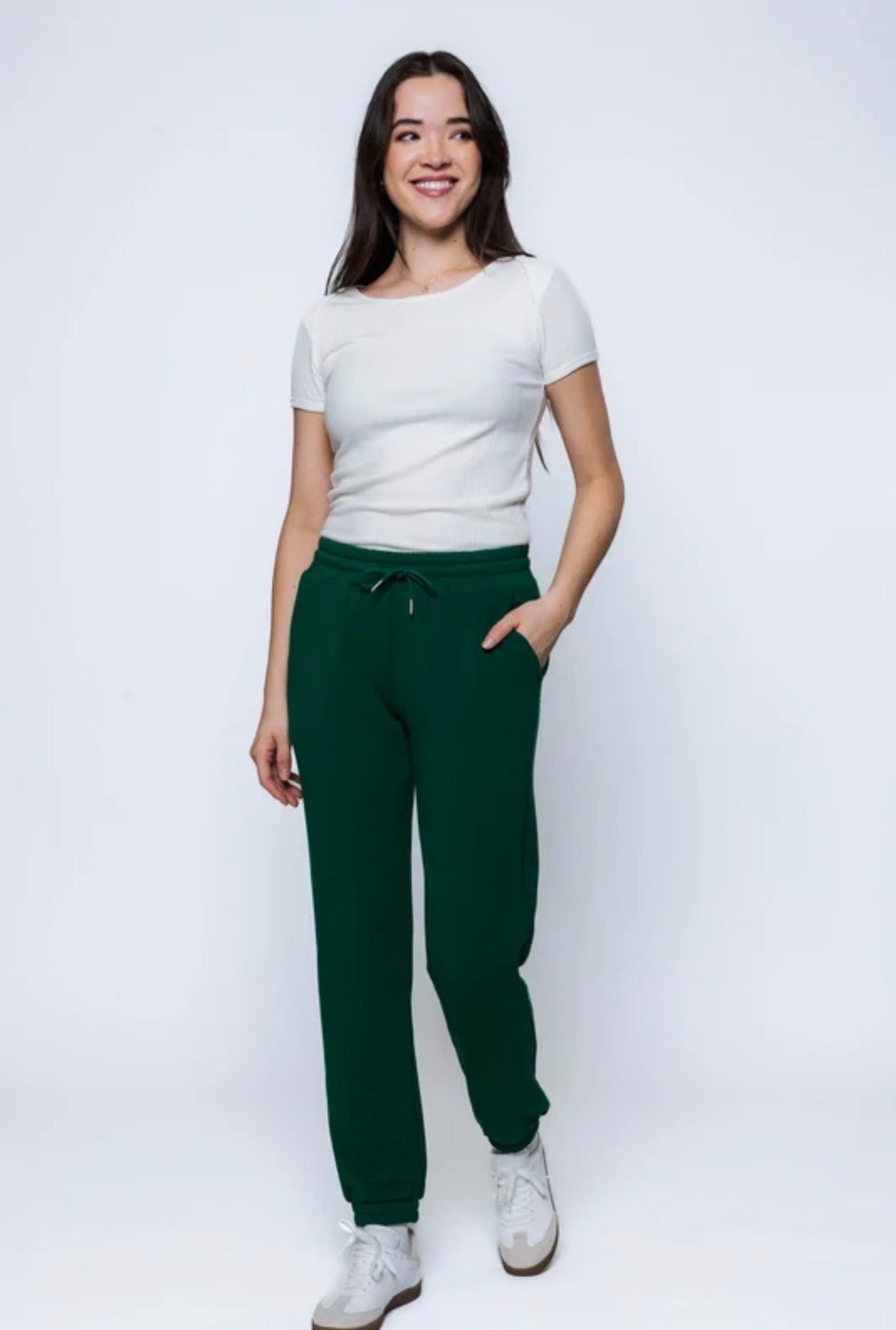 Laina-Luxe Fleece Jogger by Orb - Evergreen