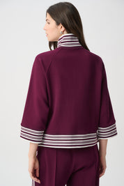 Funnel Neck Jacket 261617W26 by Joseph Ribkoff - elderberry