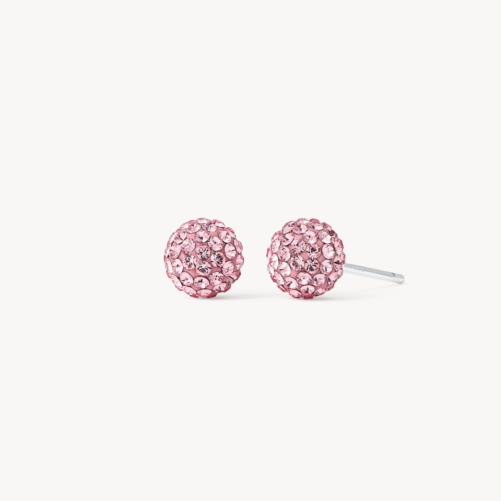 H&B PINK SPARKLE BALL™ 8mm STUD EARRINGS