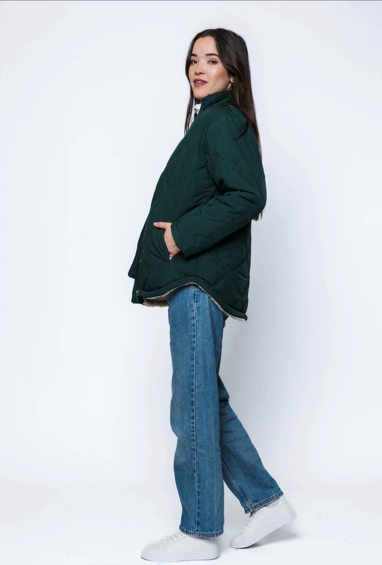 Senna-Quilted Jacket by Orb - evergreen
