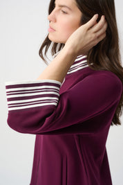 Funnel Neck Jacket 261617W26 by Joseph Ribkoff - elderberry