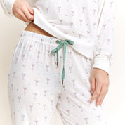 Star Seeker Long PJ Set in Ivory Martinis