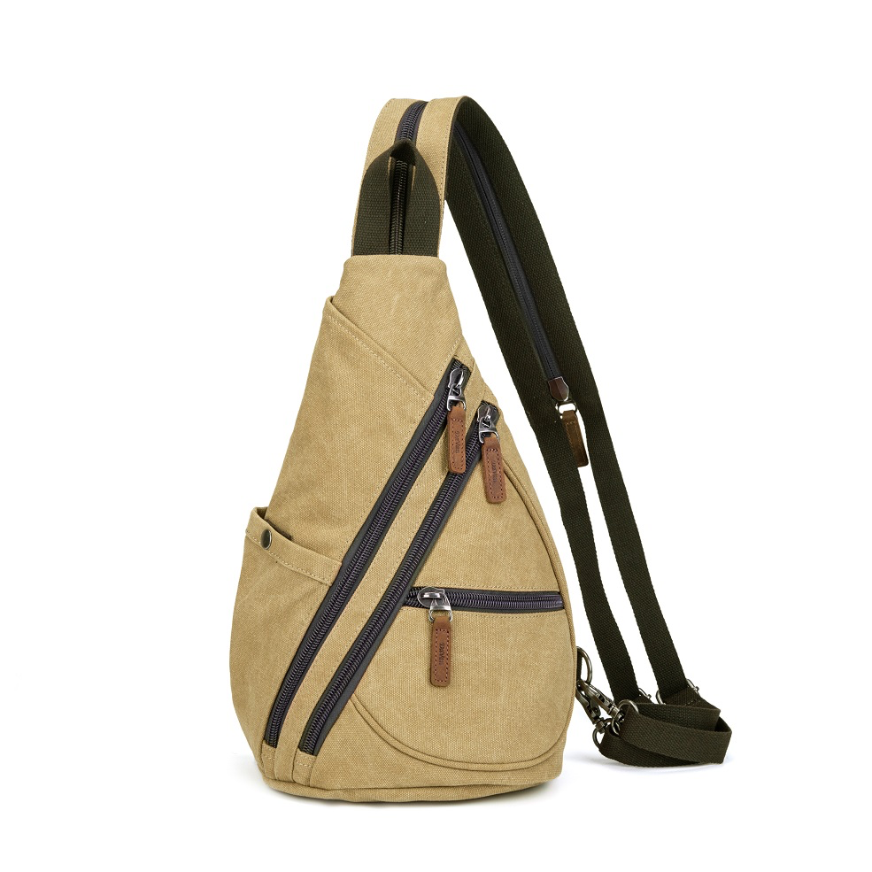 Multifunctional Canvas Sling Bag MF 6881A Mustard