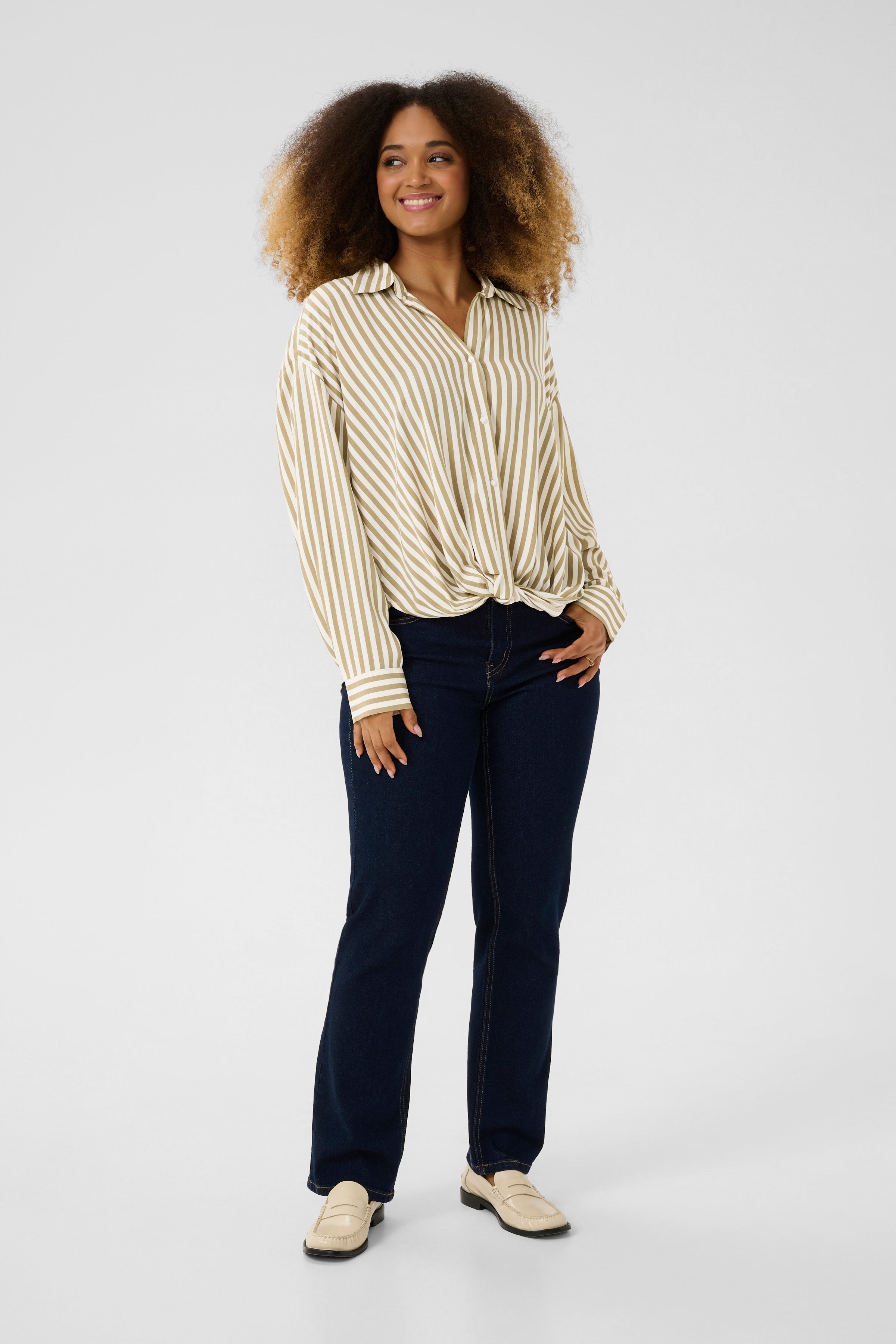 Denia Knot Shirt - dune stripe