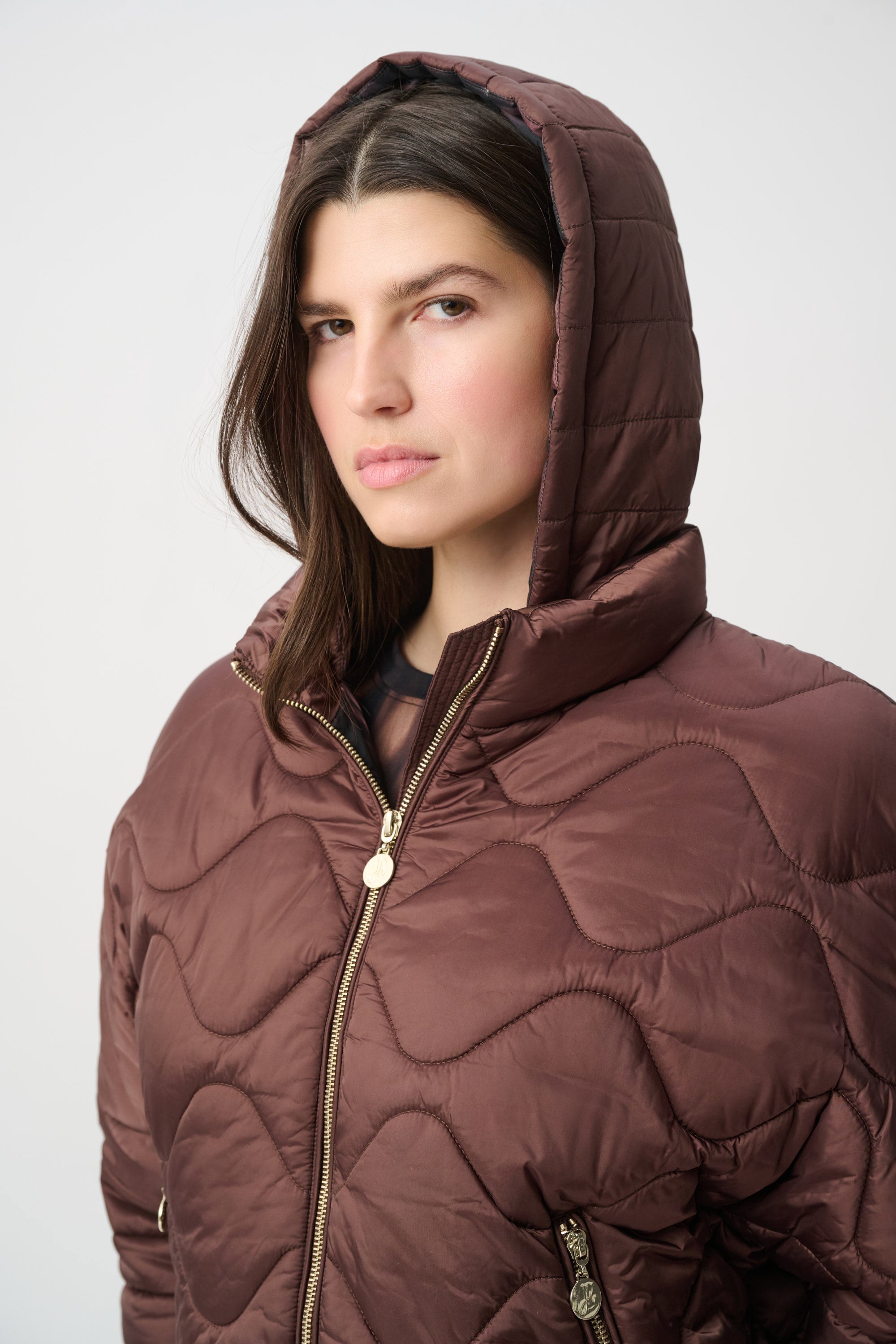 Hooded Quilted Cocoon Jacket
264604 by Joseph Ribkoff