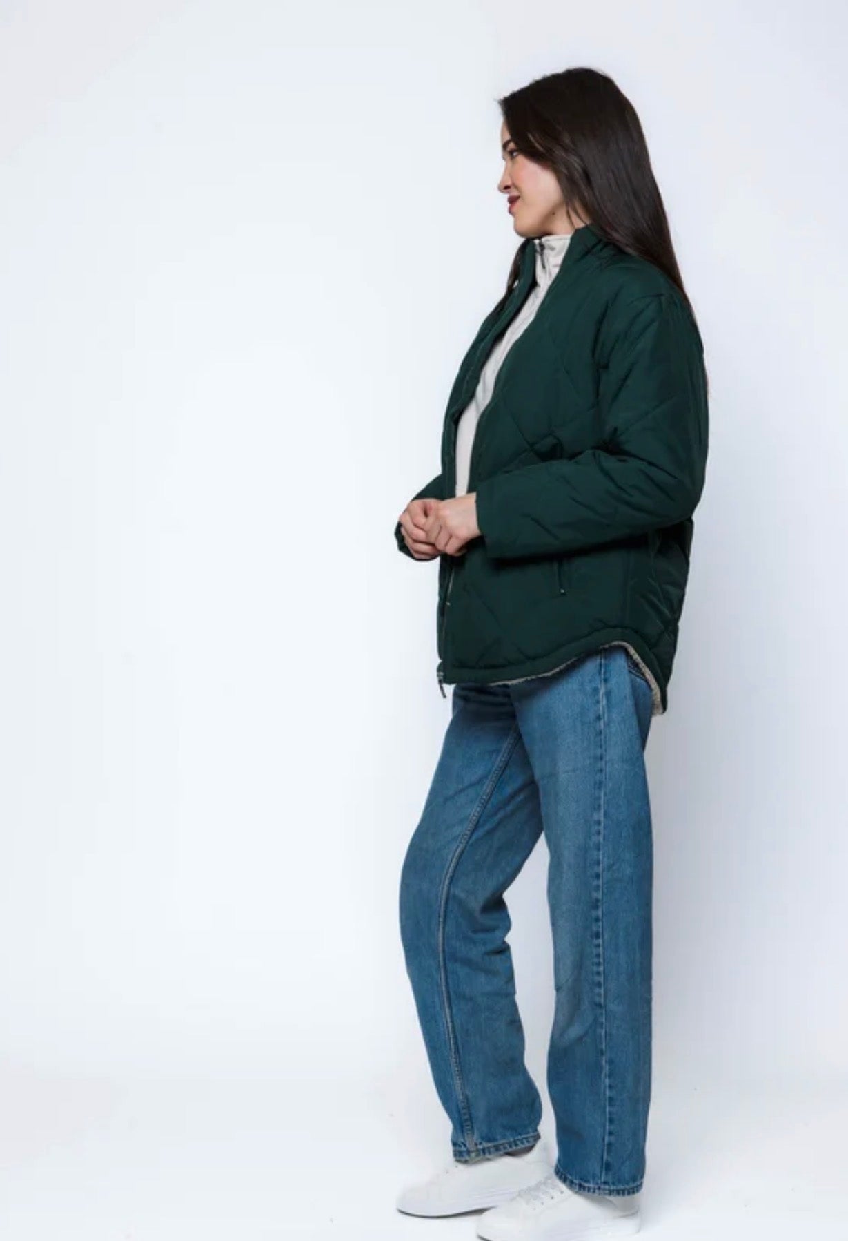 Senna-Quilted Jacket by Orb - evergreen