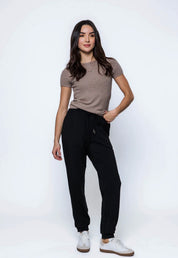 Laina-Luxe Fleece Jogger by Orb - Black