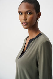 Silky Knit Color Block Straight Top
263629 - Avocado