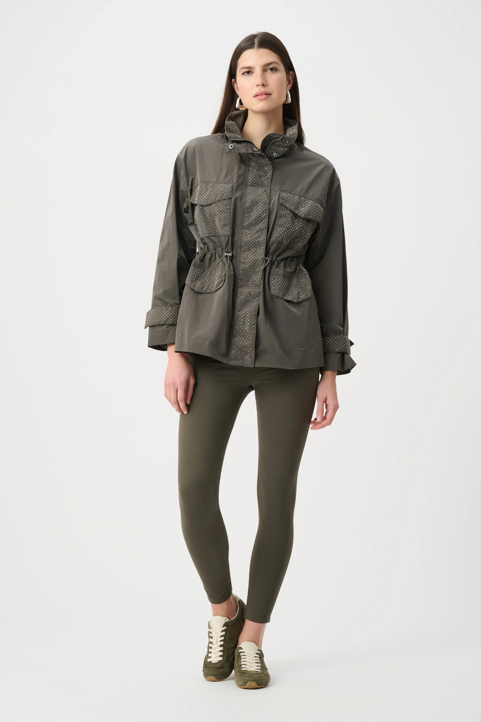 Nylon Mock-Neck Embellished Jacket
263633