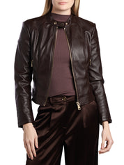 Marlene Caribou Vegan Leather Jacket by Guess