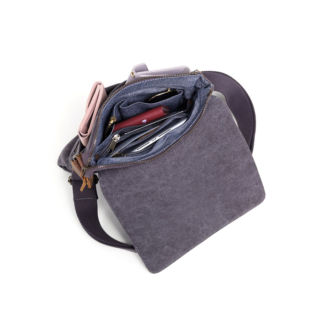 Small Canvas Shoulder Bag SB 337 – Burgundy