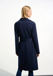 Joseph Ribkoff Scuba Jersey Coat with Sash 261602 Indigo