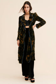 Hazel Velvet Duster - Black Multi