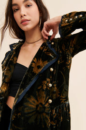 Hazel Velvet Duster - Black Multi