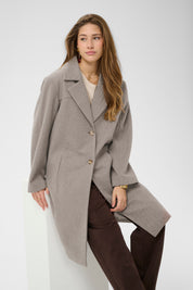 Jaze Long Coat by Cream - lentil melange