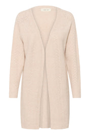 Holiday Long Knit Cardigan by Cream - oat melange