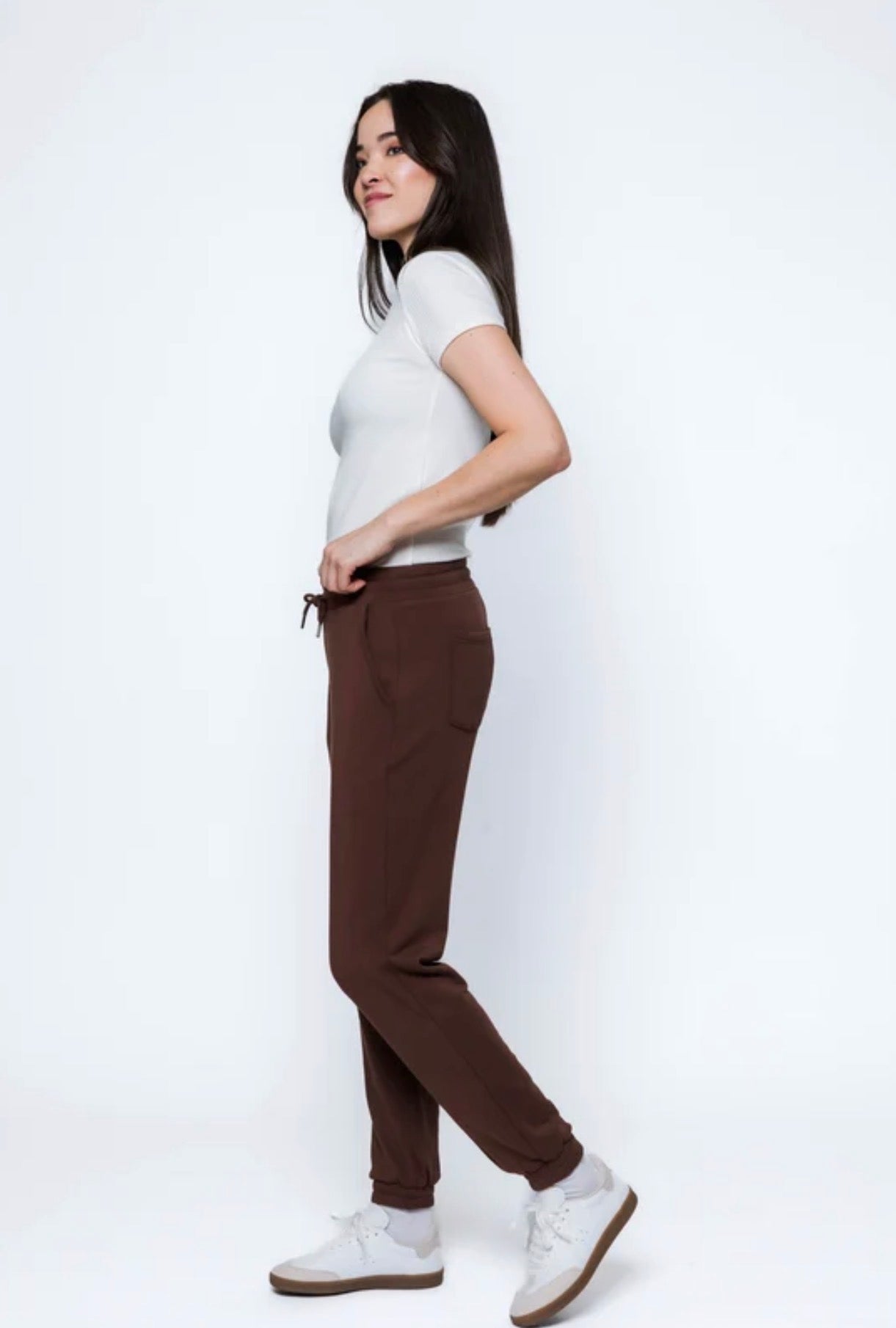 Laina-Luxe Fleece Jogger by Orb - Chocolate