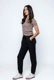 Laina-Luxe Fleece Jogger by Orb - Black