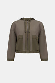 Scuba Jersey And Satin Hooded Boxy Jacket
263624