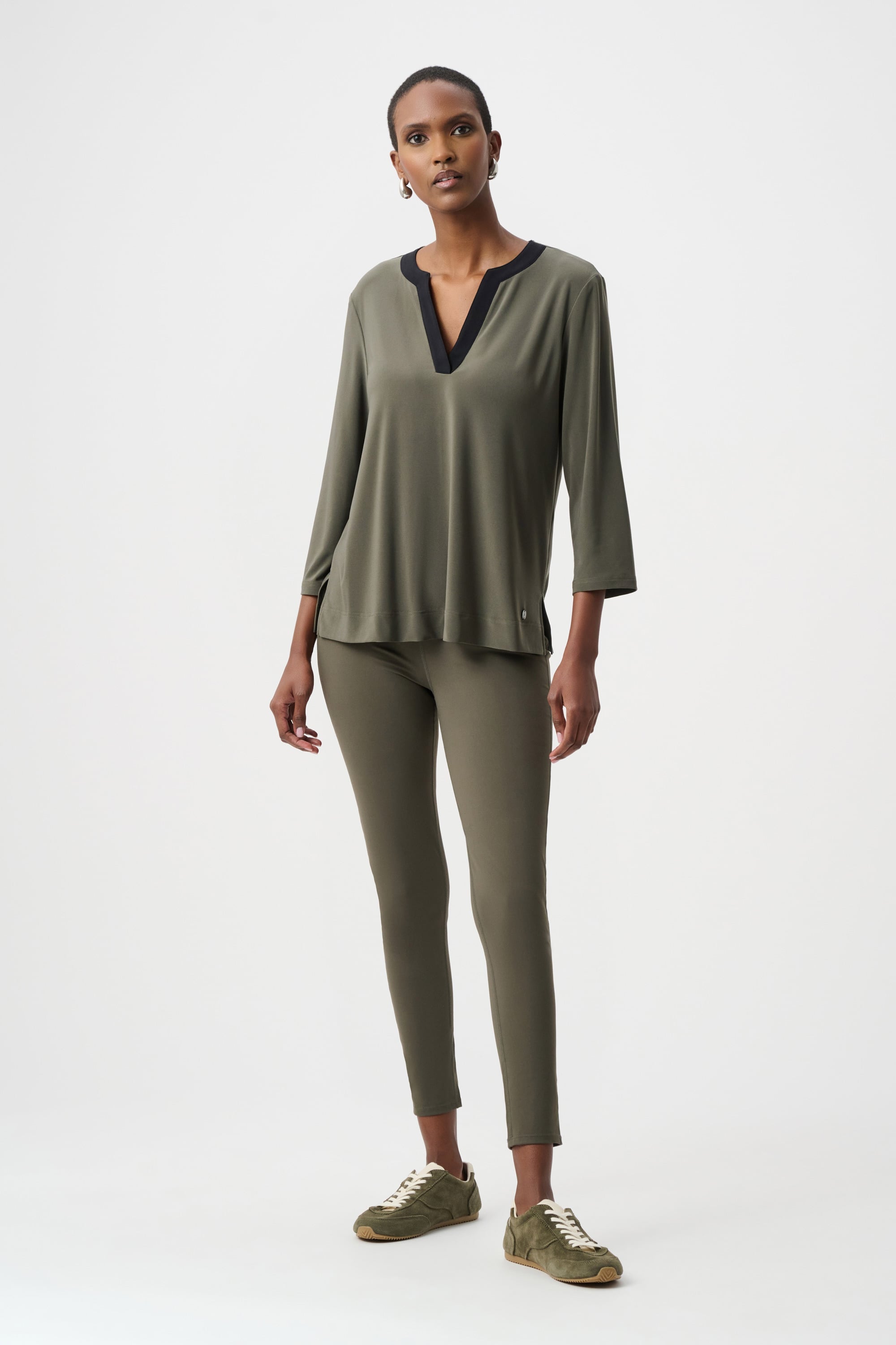 Silky Knit Color Block Straight Top
263629 - Avocado