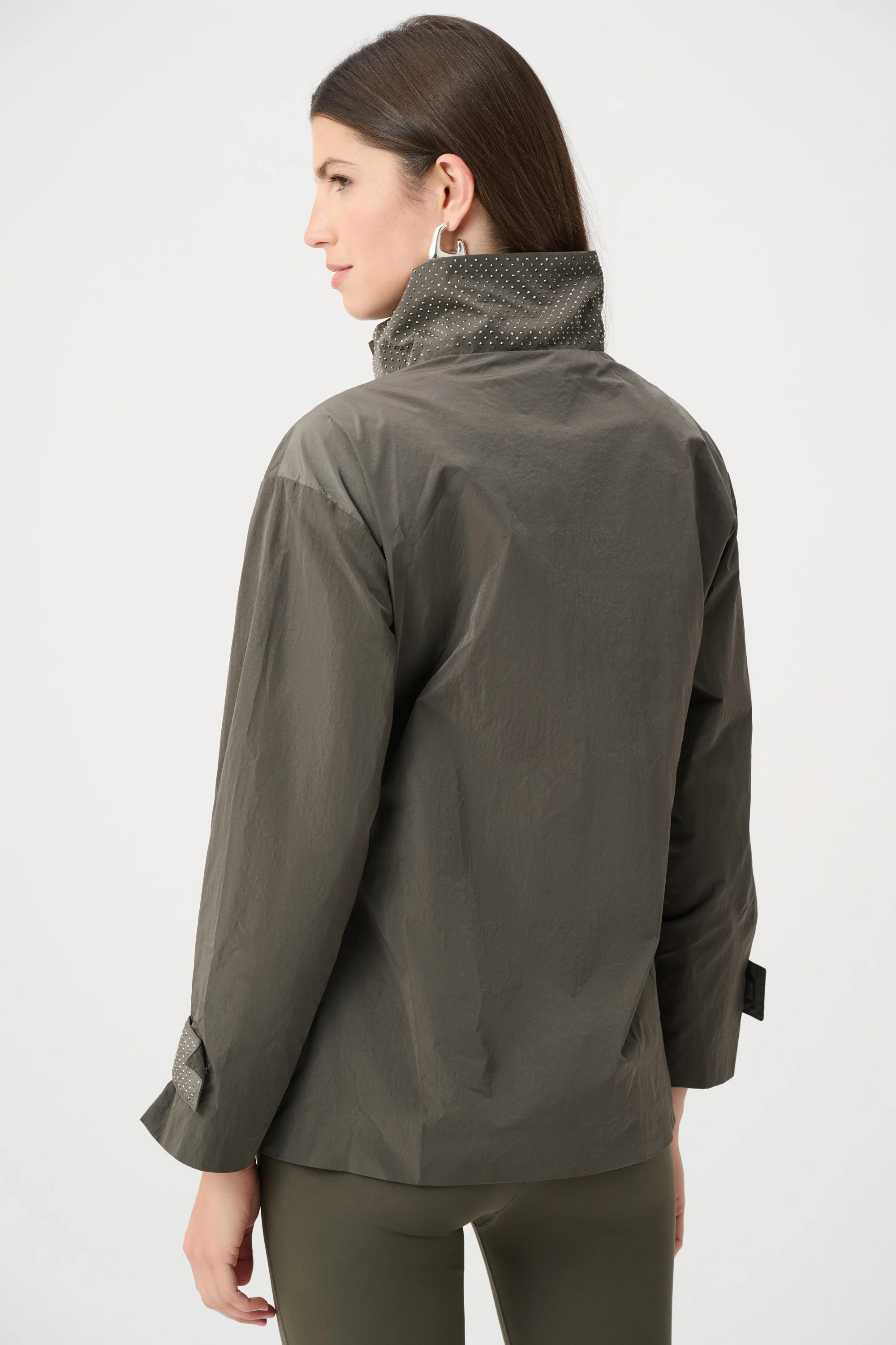 Nylon Mock-Neck Embellished Jacket
263633