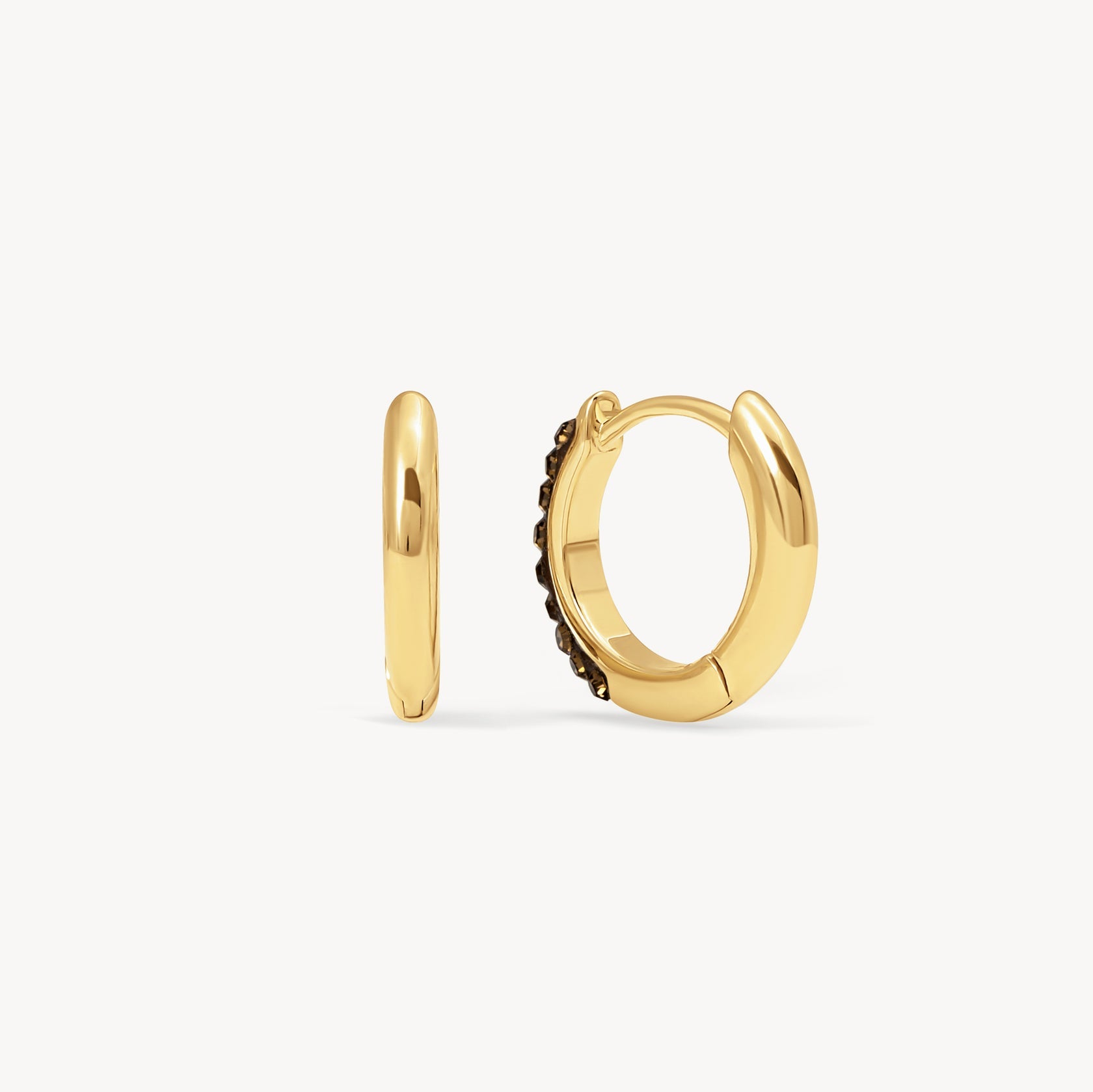 ESPRESSO ALWAYS ON HOOPS SPARKLE HOOP EARRINGS