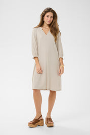 June Linen Dress by Cream - Perfectly Pale