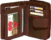 Genuine Cowhide Leather Ladies RFID Zipper Wallet - Brown 7509-R