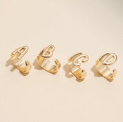 Gold Plated Adjustable Bubble Initial Ring