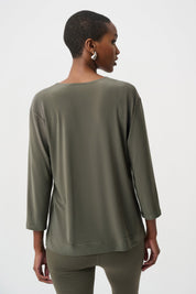 Silky Knit Color Block Straight Top
263629 - Avocado