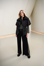 Quilted Nylon Shawl-Neck Boxy Vest
263643 by Joseph Ribkoff - black