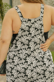 REMY ROMPERALLS IN SOFT BLACK/WHITE FLORAL