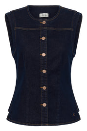 Damy Denim Waistcoat by Cream - Cape Breton Rinse