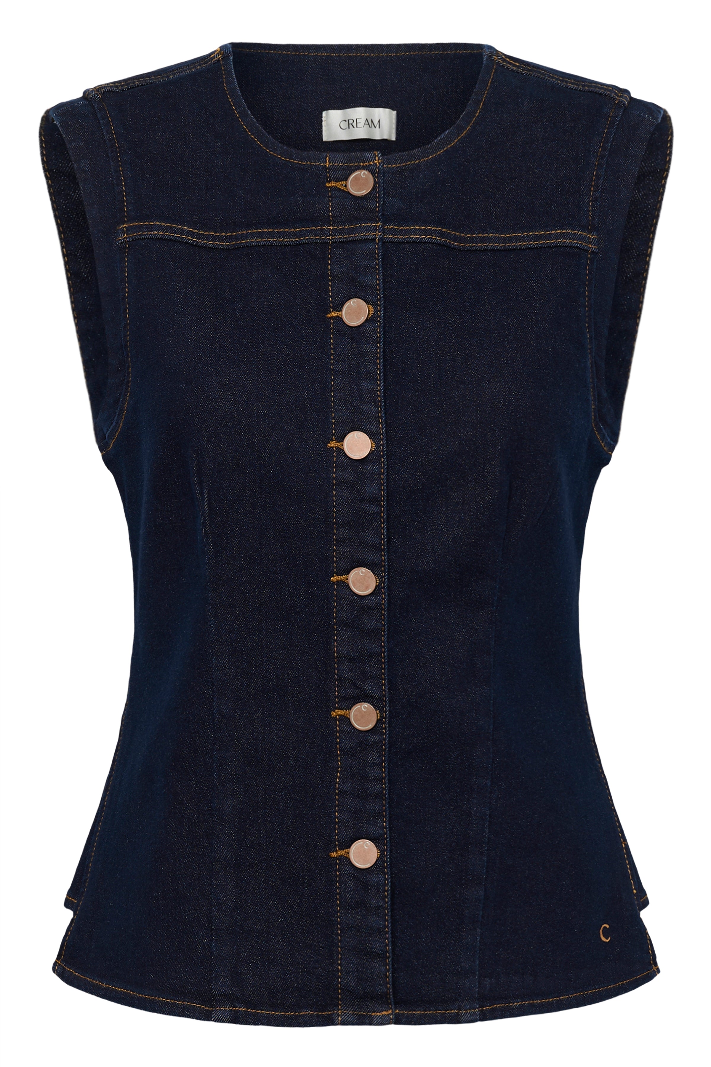 Damy Denim Waistcoat by Cream - Cape Breton Rinse