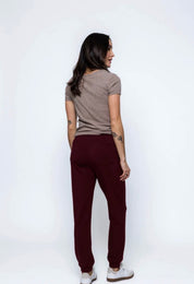 Laina-Luxe Fleece Jogger by Orb - Burgundy