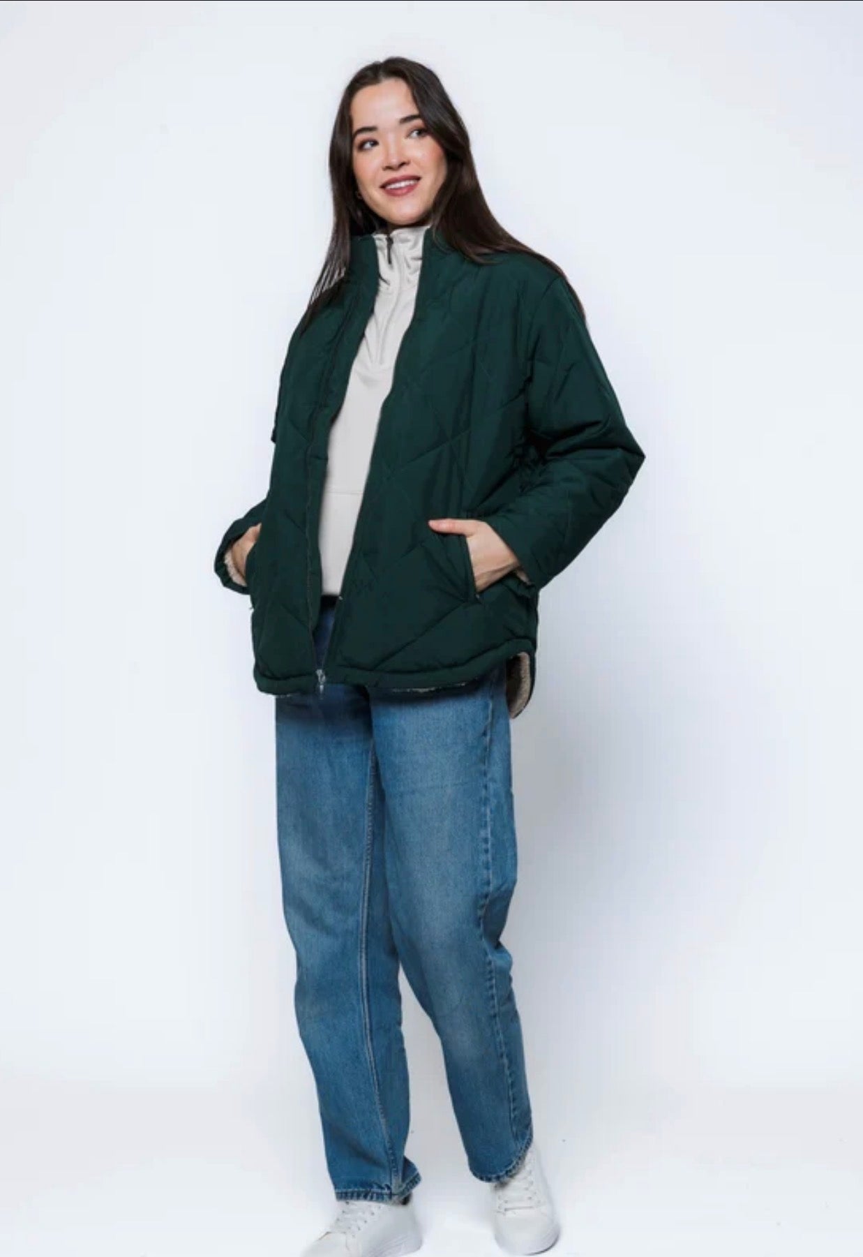 Senna-Quilted Jacket by Orb - evergreen