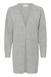Holiday Long Knit Cardigan by Cream - grey melange