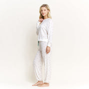 Star Seeker Long PJ Set in Ivory Martinis