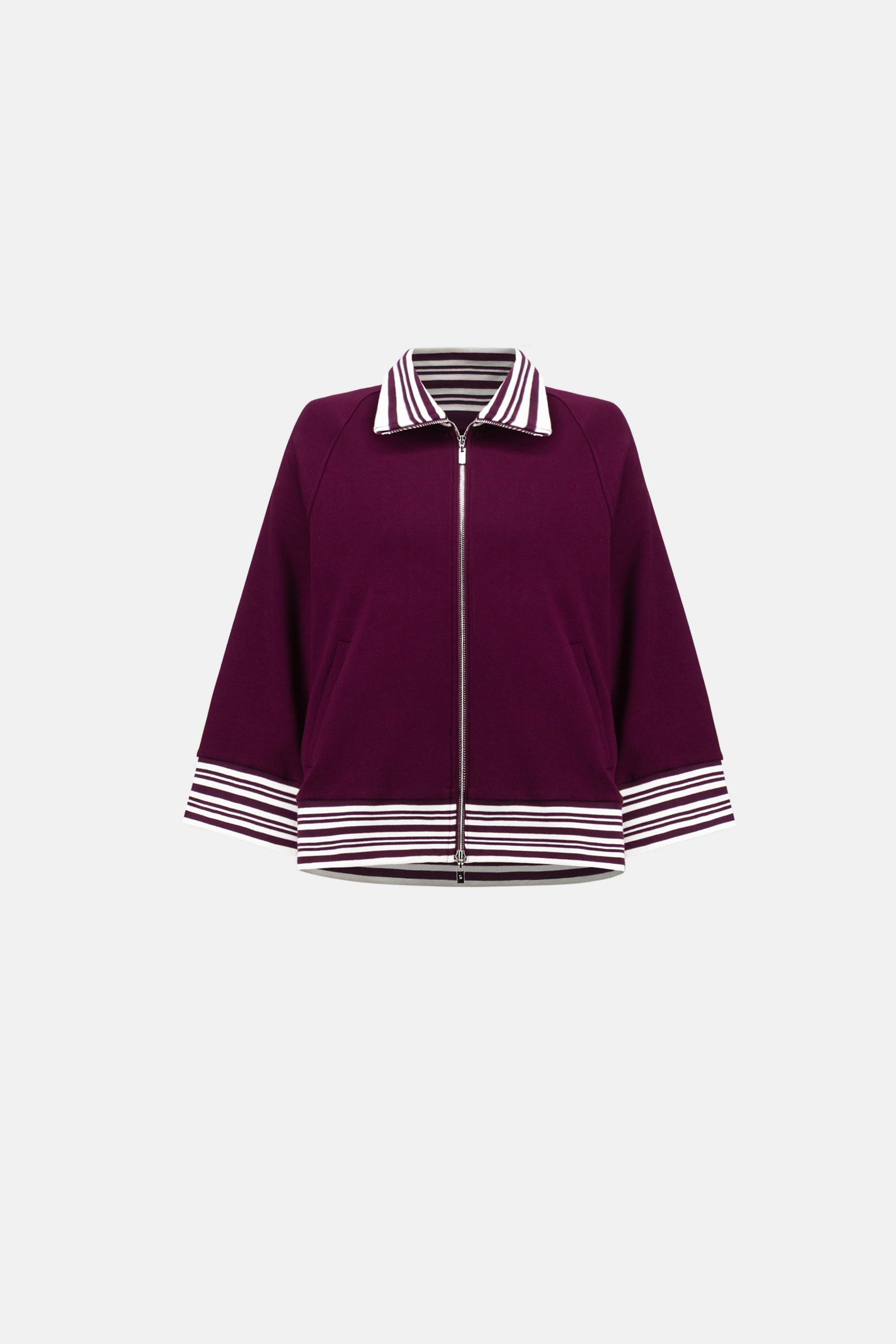 Funnel Neck Jacket 261617W26 by Joseph Ribkoff - elderberry