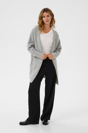Holiday Long Knit Cardigan by Cream - grey melange