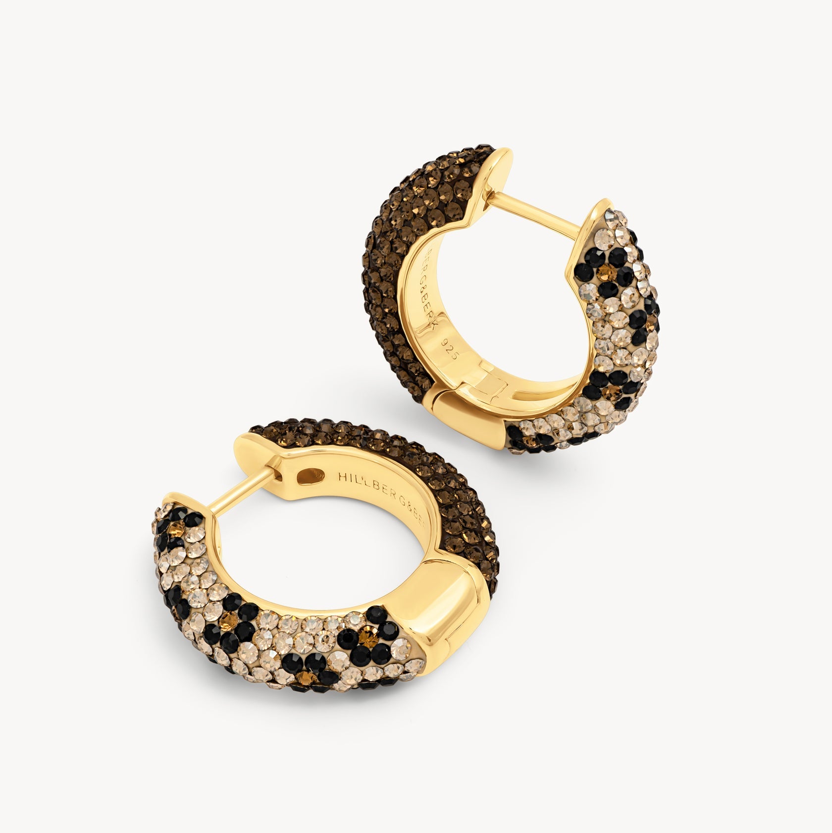 ESPRESSO & LEOPARD SPARKLE REVERSIBLE HOOP EARRINGS