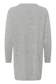 Holiday Long Knit Cardigan by Cream - grey melange