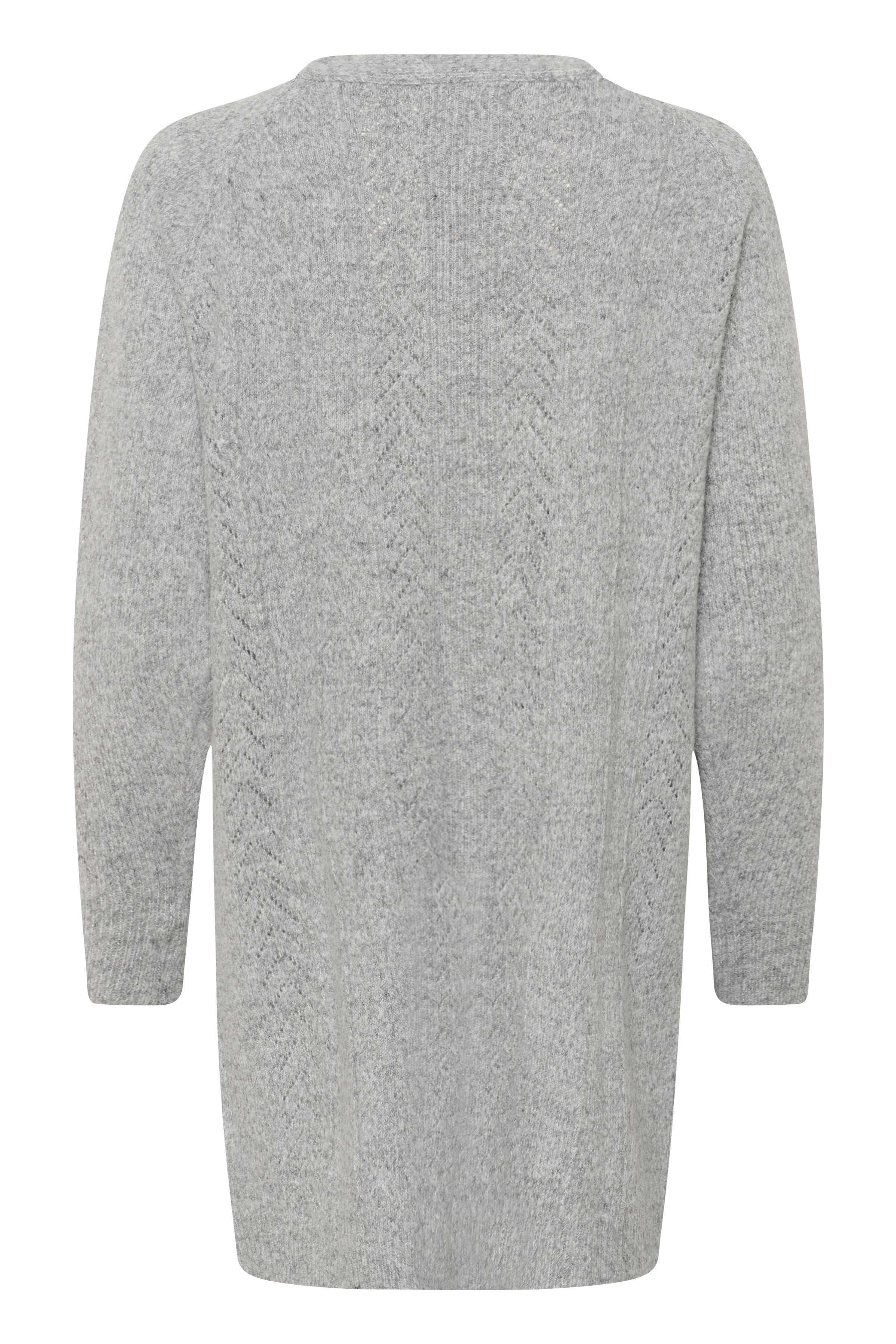 Holiday Long Knit Cardigan by Cream - grey melange