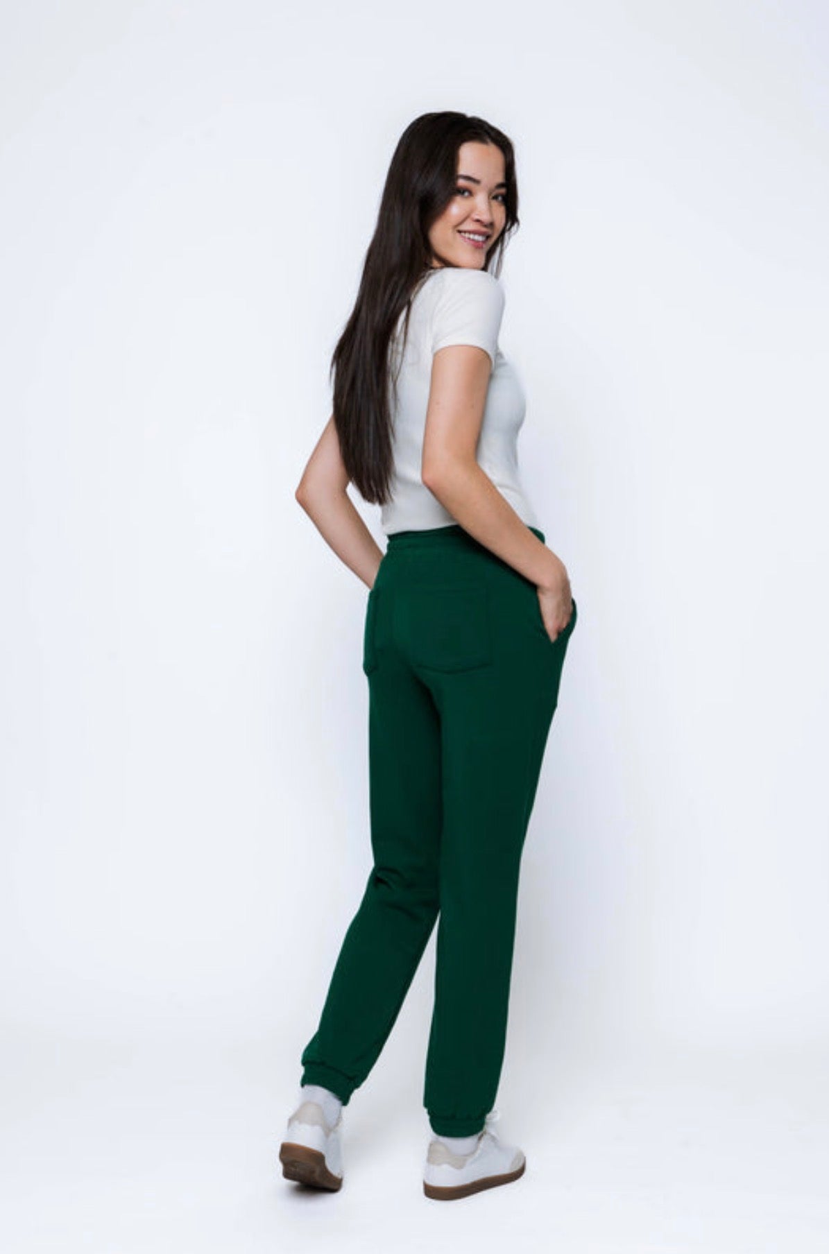 Laina-Luxe Fleece Jogger by Orb - Evergreen