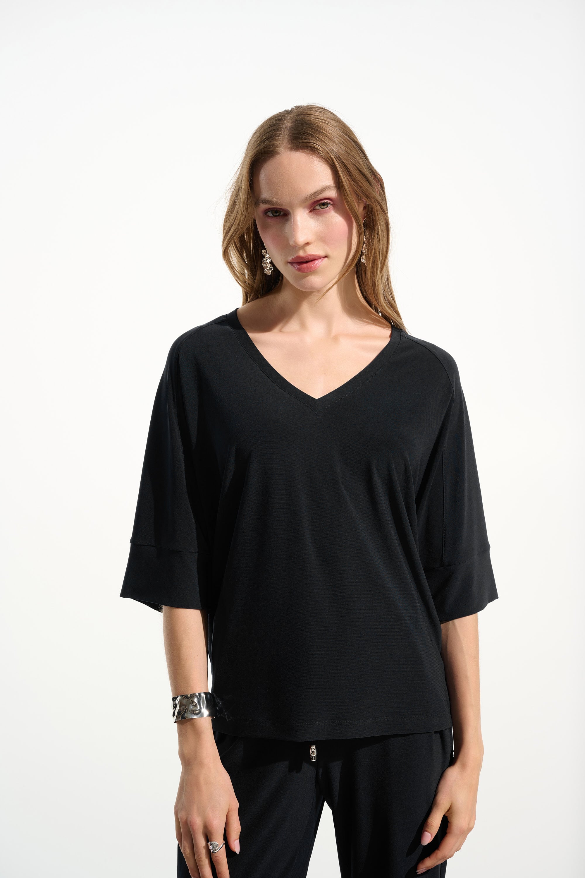 Joseph Ribkoff Jersey Boxy Tunic With V-neckline 261641 - Black