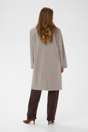 Jaze Long Coat by Cream - lentil melange