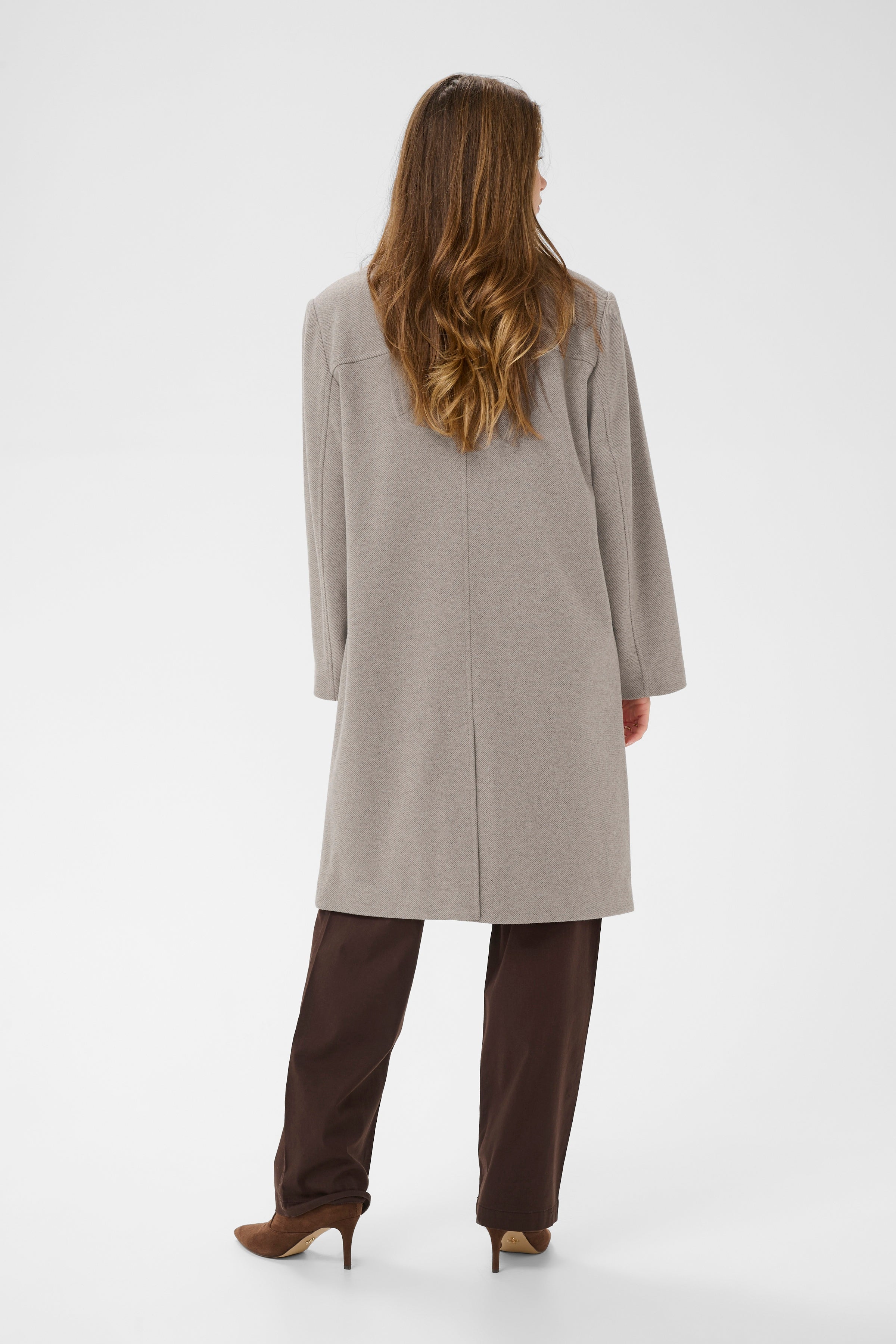 Jaze Long Coat by Cream - lentil melange