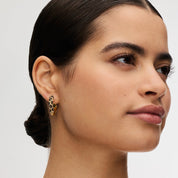 LEOPARD MEDIUM SPARKLE HOOP EARRINGS