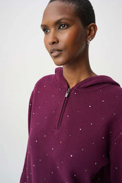 Embellished Hooded Pullover Sweater
264618
